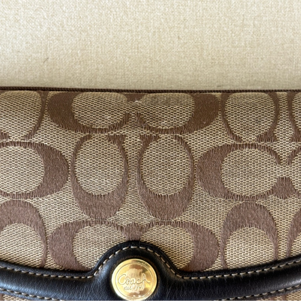 Vintage Coach wallet Y2K canvas leather tan beige brown - Picture 4 of 10